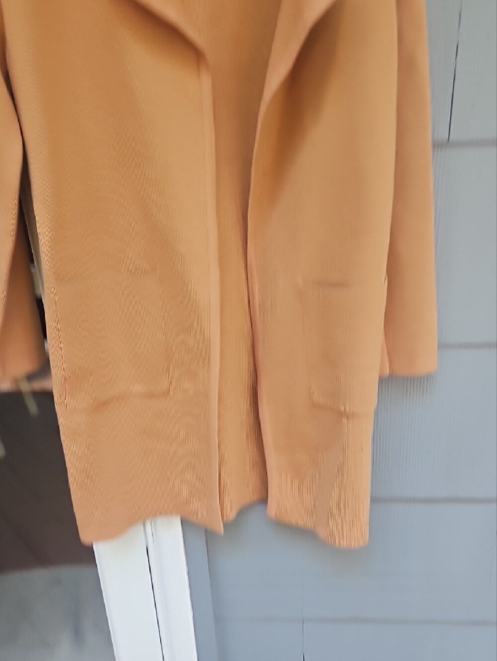 Lightweight Open-Front Camel Cardigan with Patch Pockets - Picture 9 of 9